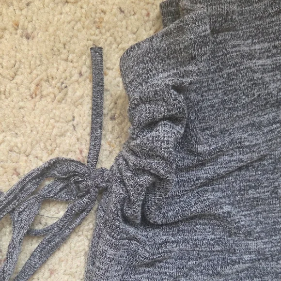 SHEIN Gray Wide Leg Drawstring  Waist Maternity Pants - Picture 3 of 5